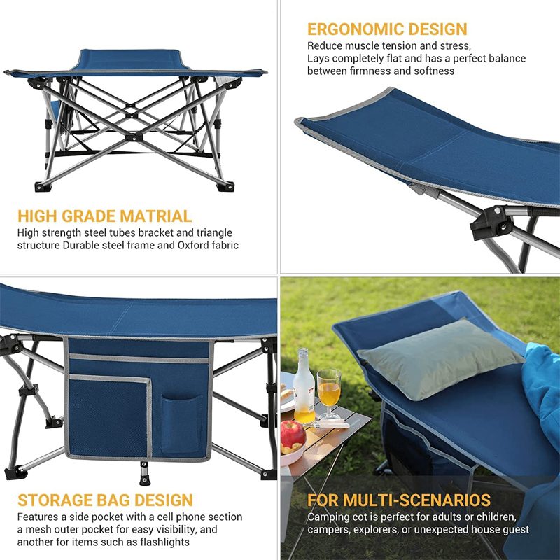 Ultralight Foldable Outdoor Portable Camping Bed with Side Bag (7)