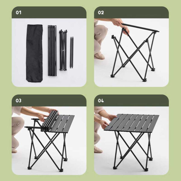 Aluminum Portable Camping Folding Outdoor Picnic Table (5)