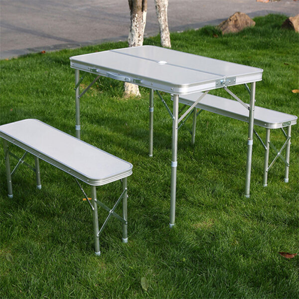 Customizable Folding Aluminum Camping Outdoor Table with Seats (4)