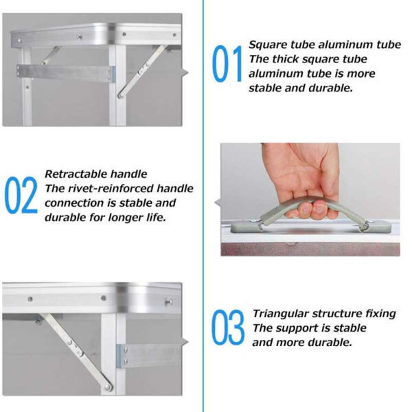 Foldable Camping Aluminum Table with Chairs (5)