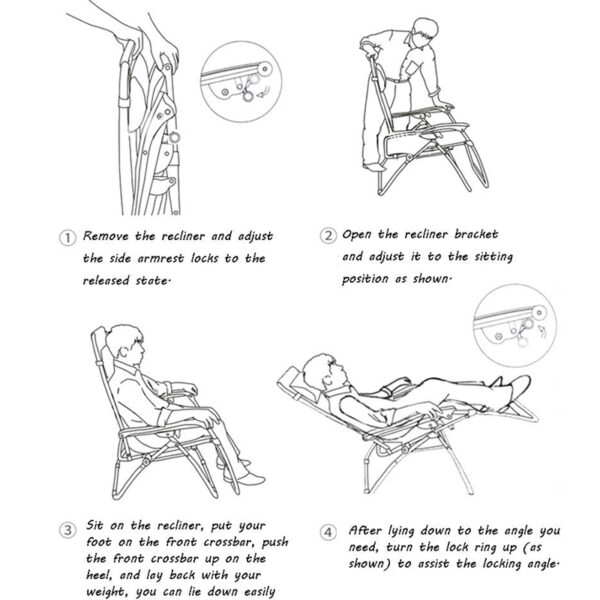 Foldable Office Lounger Recliner Zero Gravity Chair With Cushion (1)