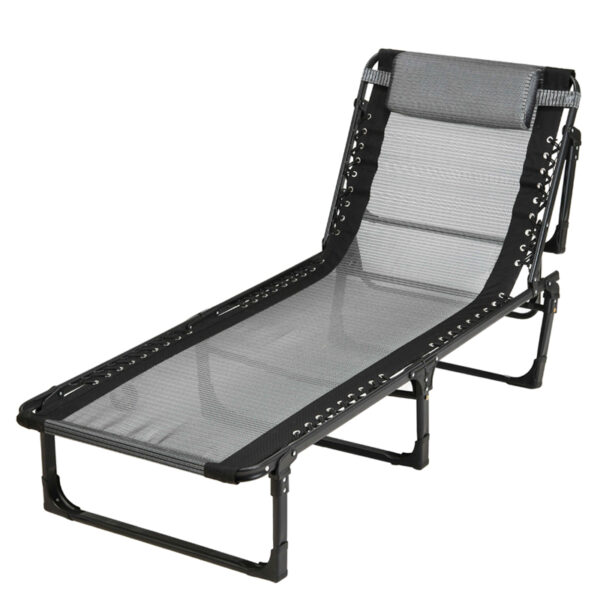 Iron Frame Outside Camping Folding Sleeping Beach Bed (1)