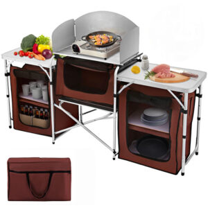 Outdoor Foldable Aluminum Picnic Camping Kitchen Table (1)