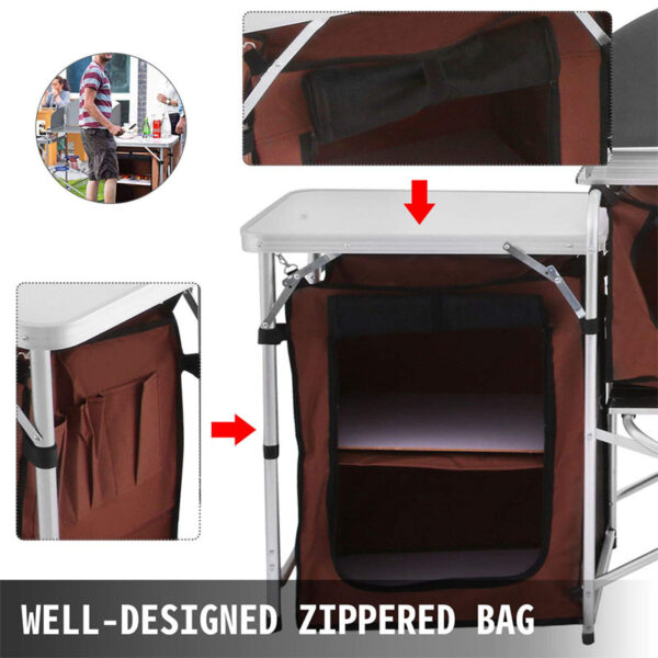 Outdoor Foldable Aluminum Picnic Camping Kitchen Table (3)
