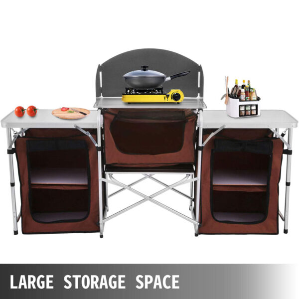 Outdoor Foldable Aluminum Picnic Camping Kitchen Table (5)