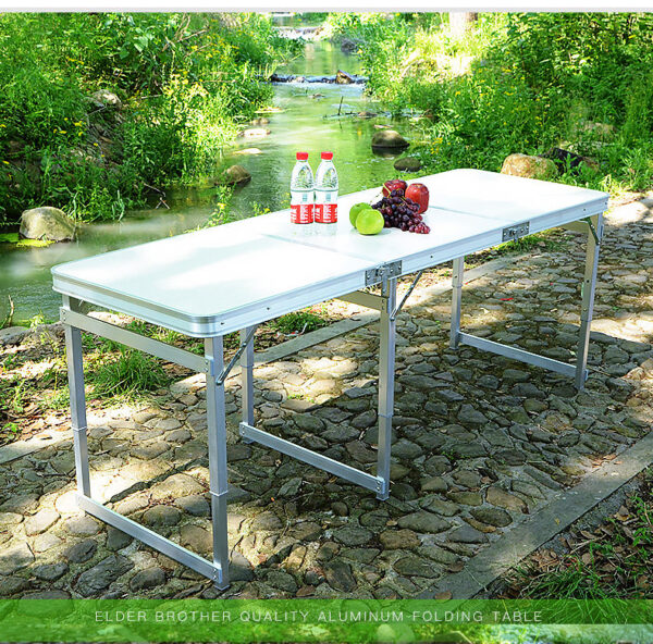 Portable & Foldable Outdoor Aluminum Square Table with Chair Set (5)