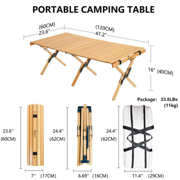 Portable Outdoor Folding Camping Table with Storage bag (2)