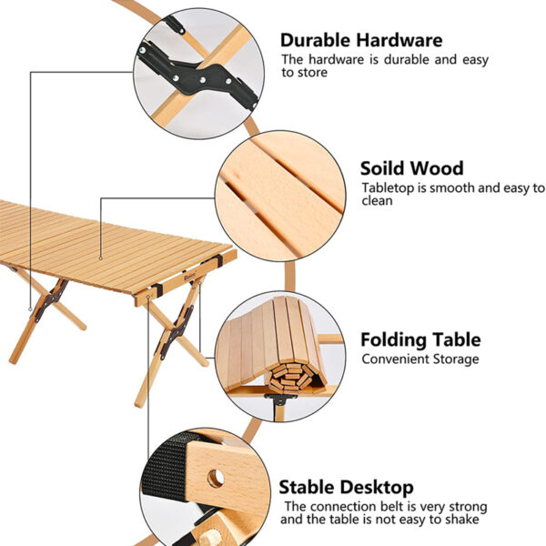 Portable Outdoor Folding Camping Table with Storage bag (4)